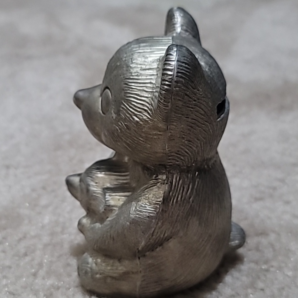 Vintage Silver Teddy Bear Piggy Bank - Picture 4 of 7